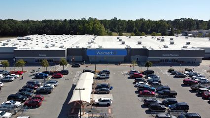 The Walmart in New Bern is located across the street from the mall.