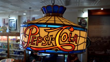 Pepsi-Cola light fixtures.