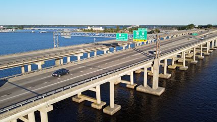 US 17/US 70 bridge over the Trent River.