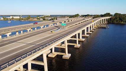 US 17/US 70 bridge over the Trent River.