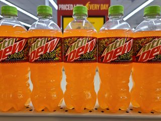 Mountain Dew Uproar, a Food Lion exclusive that isn't sold in the DC area.  For some reason, the soda bottlers in the DC area only sell the basics, and so we get almost no niche brands, and very few variations on the big brands.