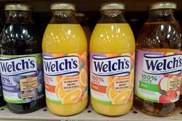 Welch's orange juice, which was a first for Elyse and me.