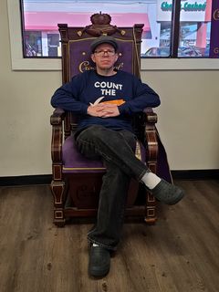 Elyse got a photo of me in a Crown Royal chair in the ABC store.  When I posted it to Instagram, I captioned it, "The king will now see you."