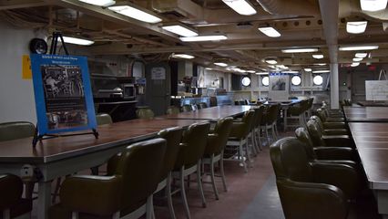 Wardroom on board the USS Wisconsin.