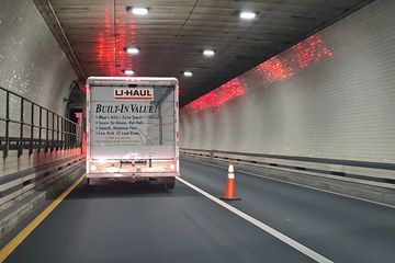 It was slow going through the MMMBT due to road work, with our coming to a stop several times in the tunnel.