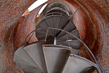 View upward, towards the top of the lighthouse.