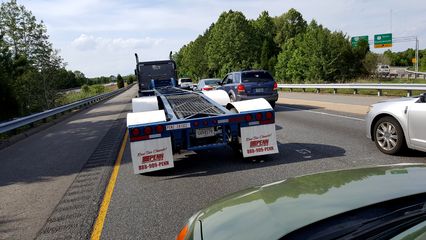 Traffic backup leading up to and on the bridge.