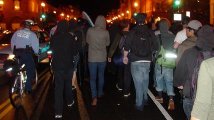 Marching through the streets of Georgetown.