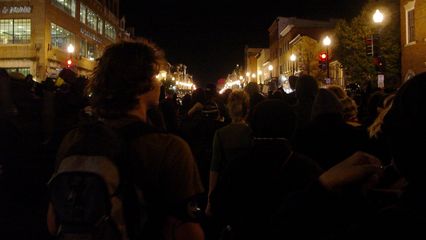 Marching through the streets of Georgetown.