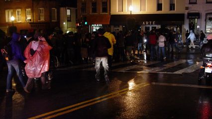 The demonstration continues, returning to Wisconsin Avenue.