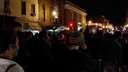 The demonstration continues, returning to Wisconsin Avenue.