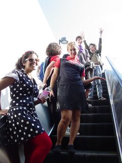 Descending the escalators at Tenleytown-AU into the world of Metro.