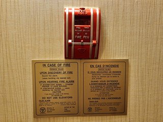 As is typical for Canada, the hotel had a two-stage system, with instructions posted beneath all of the pull stations.  In these two-stage systems, an intermittent tone means to stand by and prepare to evacuate, while a continuous tone means to evacuate immediately.