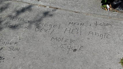 Graffiti on the sidewalk in front of Loblaws.  Again, I would love to know what it means, but I have no clue.
