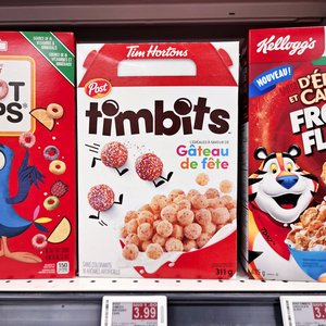 I saw this, and couldn't help but think that this is the most Canadian thing ever that an American cereal manufacturer could make: Timbits cereal.