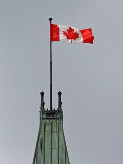Canadian flag atop the Peace Tower.