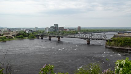 The Alexandra Bridge.  This is what we took the day before on our way to and from Gatineau.