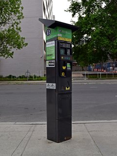 Parking pay station along Metcalfe Street.