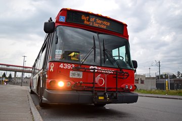At Blair station, we finally caught our Invero.  This is OC Transpo bus 4393, a New Flyer Invero.