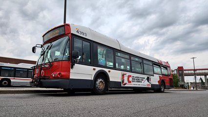 At Blair station, we finally caught our Invero.  This is OC Transpo bus 4393, a New Flyer Invero.