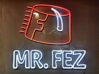 LED sign on the wall at Mr. Fez.  This was another great place, and I definitely want to come back here next time we're in Ottawa.