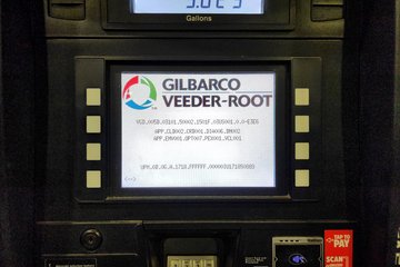The first pump that I stopped at was displaying a boot screen of some sort, so clearly, I couldn't fill up there (but the other pumps were fine).