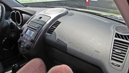 Salt spray in the car.
