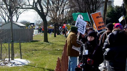 This was the scene along 23rd Street NW near the Lincoln Memorial. The sidewalk was jammed with people, and due to the fence, the field next to the sidewalk was practically empty.