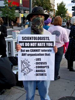 This sign points to where many of us stand in regards to Scientology. We do not hate anyone, and in fact, would welcome any Scientologist who left the cult with open arms. However, the organizations that comprise the Church of Scientology are hopelessly corrupt.