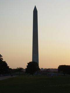 The Washington Monument, with Rosslyn in the distance