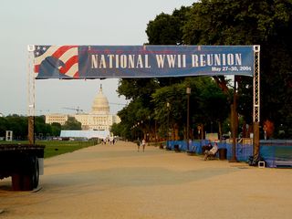 On May 8, they were already setting up for the dedication of the World War II Memorial, which would happen at the end of the month.