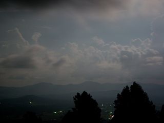 On July 31, I went up to Afton Mountain, and did some nighttime photos under partly cloudy skies and a full moon.  What amazed me is that with the long-exposure photos, I actually managed to get the sky looking like daylight, lit by the full moon.