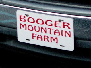 On December 2, we find an interesting vanity plate on a car outside Kroger at Tanglewood Mall in Roanoke.  Why is it so interesting?  They said "booger"! (yes, I'm immature)