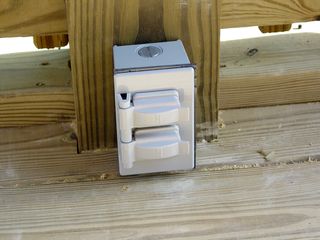 This is one of a few electrical outlets added to the porch to provide power for whatever we want to use.