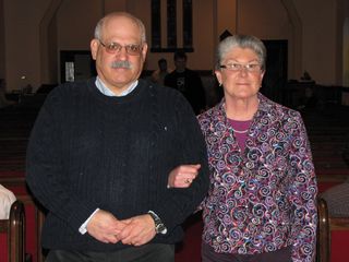 My parents strike this American Gothic-style pose. It wasn't their intention to look that way - it just worked out like that.