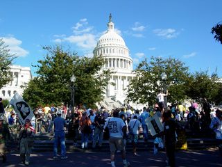 As I headed out, the protest was still quite well-attended.