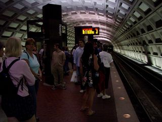 Rosslyn station had a larger crowd as well, with many people heading into Washington for the protest.