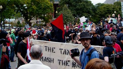 The crowd at Dupont Circle became increasingly larger as time went by.