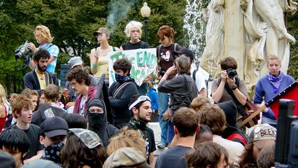 The crowd at Dupont Circle became increasingly larger as time went by.