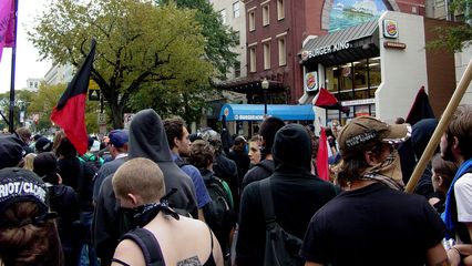 Marching east along K Street NW...