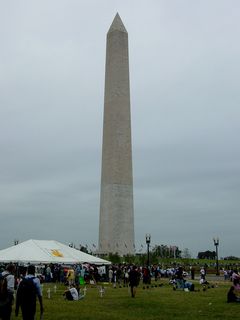 The Washington Monument was the focal point for activities after the march.