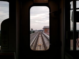 View out the back of the train at Tysons Corner station. This is track N2, facing inbound.