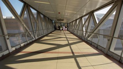 Pedestrian bridge over the westbound lanes of the Dulles Toll Road at Wiehle.