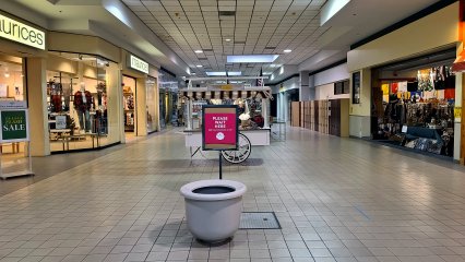 The JCPenney wing, facing south, viewed from near the center court.