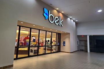 The Belk store.  This store was built as Leggett during the facility's conversion to an enclosed mall in the 1980s, and opened in 1987, replacing an earlier store in downtown Staunton.  The store was converted to the Belk nameplate in 1996 following the full acquisition of Leggett by Belk (though the two companies were somewhat related prior to that).  The wall around Belk's mall entrance was originally mirrored, and was changed to the tan color seen here around the time that Belk changed its logo.  Belk is expected to remain through the redevelopment of the property.