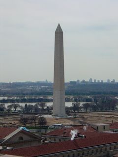 The Washington Monument is still the tallest structure in Washington, offering an even higher view than that at the Old Post Office. The grounds of the Washington Monument are torn up as part of a construction project that has been going on for more than a year at this point, in order to "enhance security".