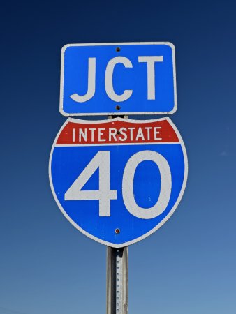 Interstate 40 shield in Crossville, Tennessee
