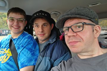 Group selfie in the Renegade.