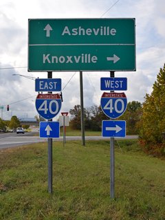 I-40 shields at the intersection of I-40 and Strawberry Plains Pike.