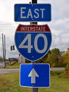 I-40 shields at the intersection of I-40 and Strawberry Plains Pike.
